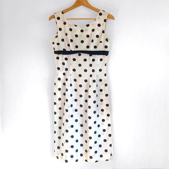 Vintage 1950’s Mindy Ross Polka Dot Wiggle Dress - Picture 1 of 10